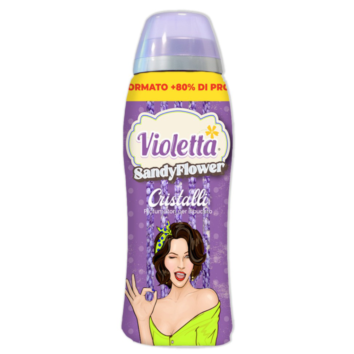 . . . . . . . . VIOLETTA PERLE 480gr CRISTALLI PROFUMA BUCATO SANDY FLOWER (OFFERTA)