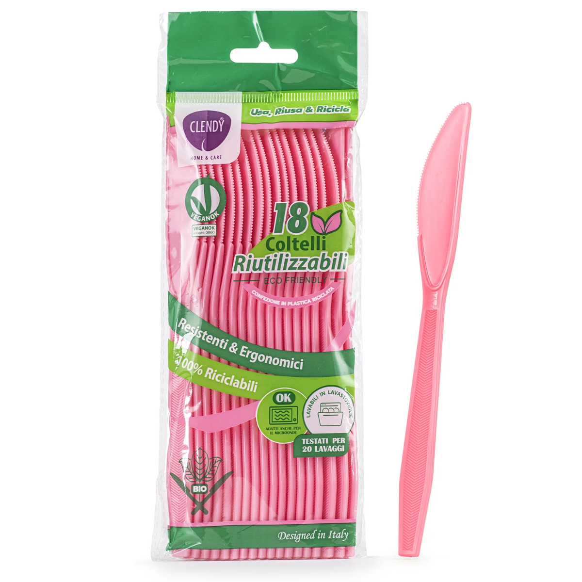 CLENDY COLTELLI 18 PZ ROSA