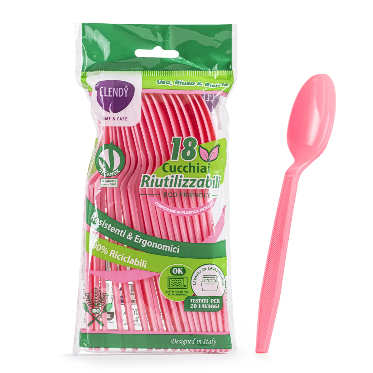 CLENDY CUCCHIAI 18 PZ ROSA