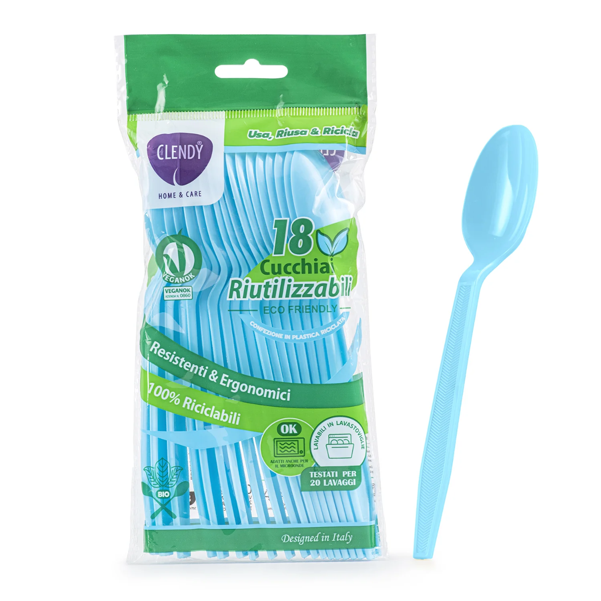 CLENDY CUCCHIAI 18 PZ AZZURRI