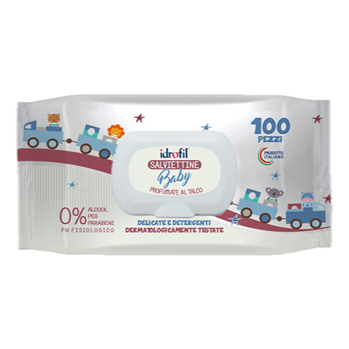 IDROFIL SALVIETTINE BABY 100 PZ UMIDIFICATE POP-UP TALCO