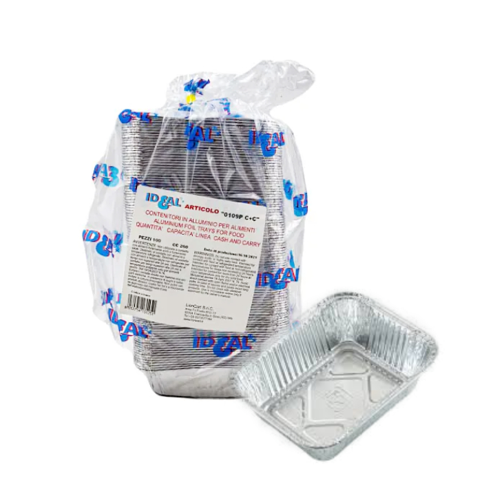 IDEAL PROFESSIONAL TEGLIE ALLUMINIO 4 PORZIONI 100 PZ BORDO G