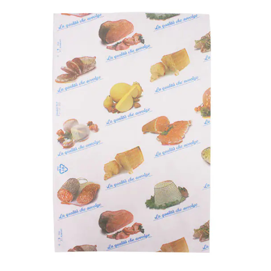CARTA POLITENATA PER SALUMERIA 45 GR 25X37 (Stampa Mantieni La Freschezza) 10KG CARTOGRAF