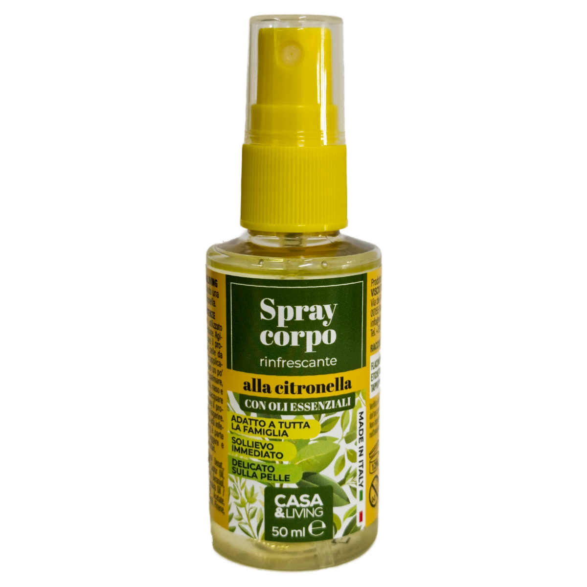 SPRAY CORPO CITRONELLA ANTI ZANZARE 50 ML CASA E LIVING