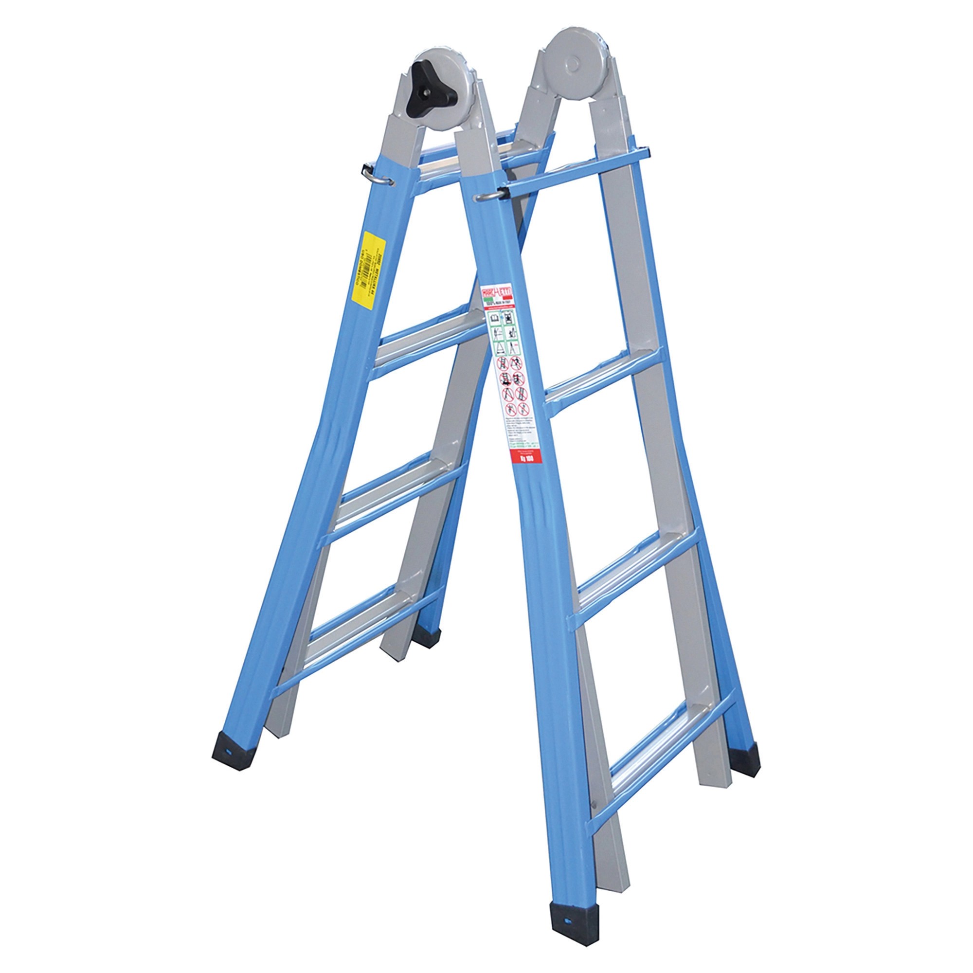 Scala telescopica acciaio 5+5 altezza massima 4,70 m d.lgs 81/08 portata 100 kg