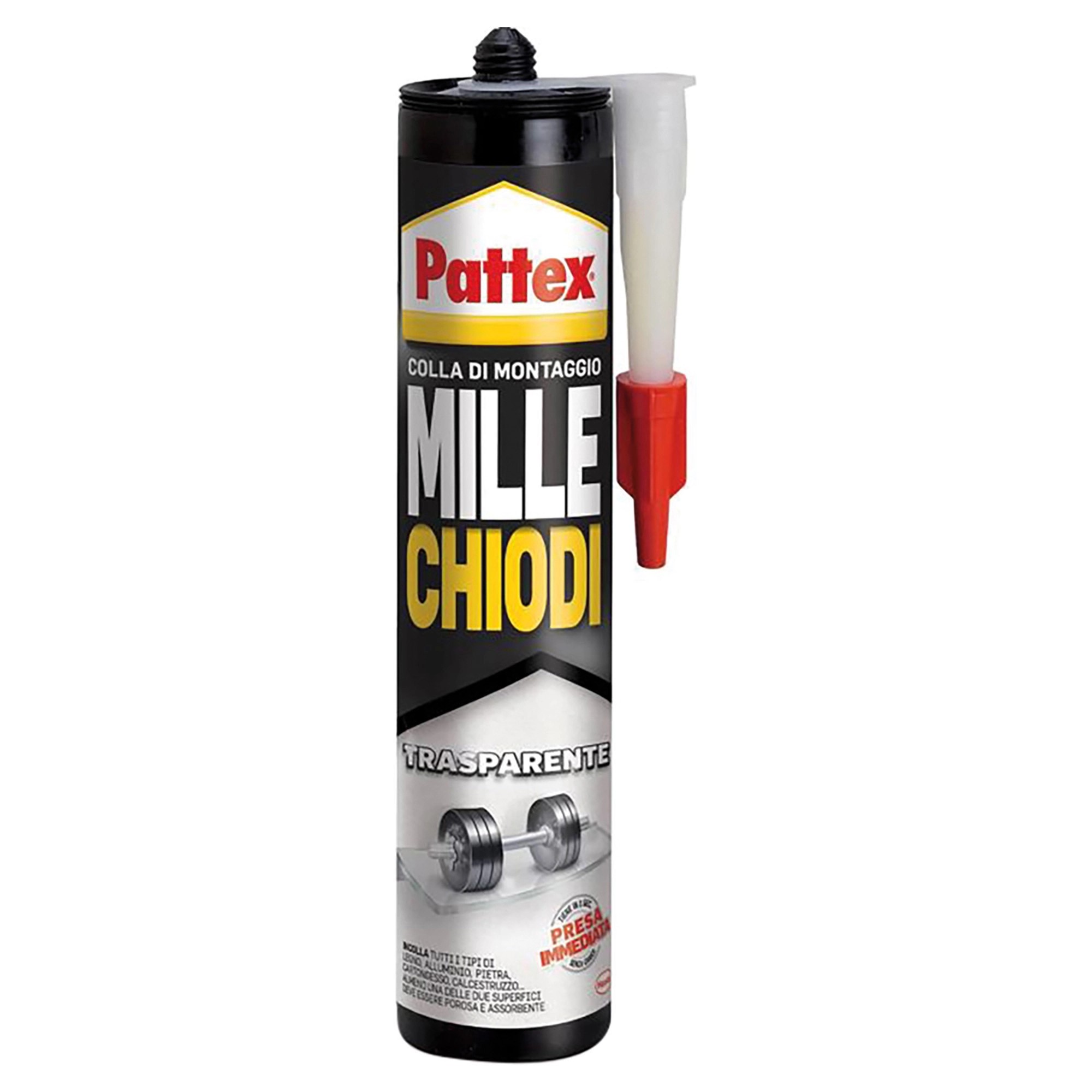 Millechiodi pattex 310 g colla montaggio trasparente presa immediata base acqua