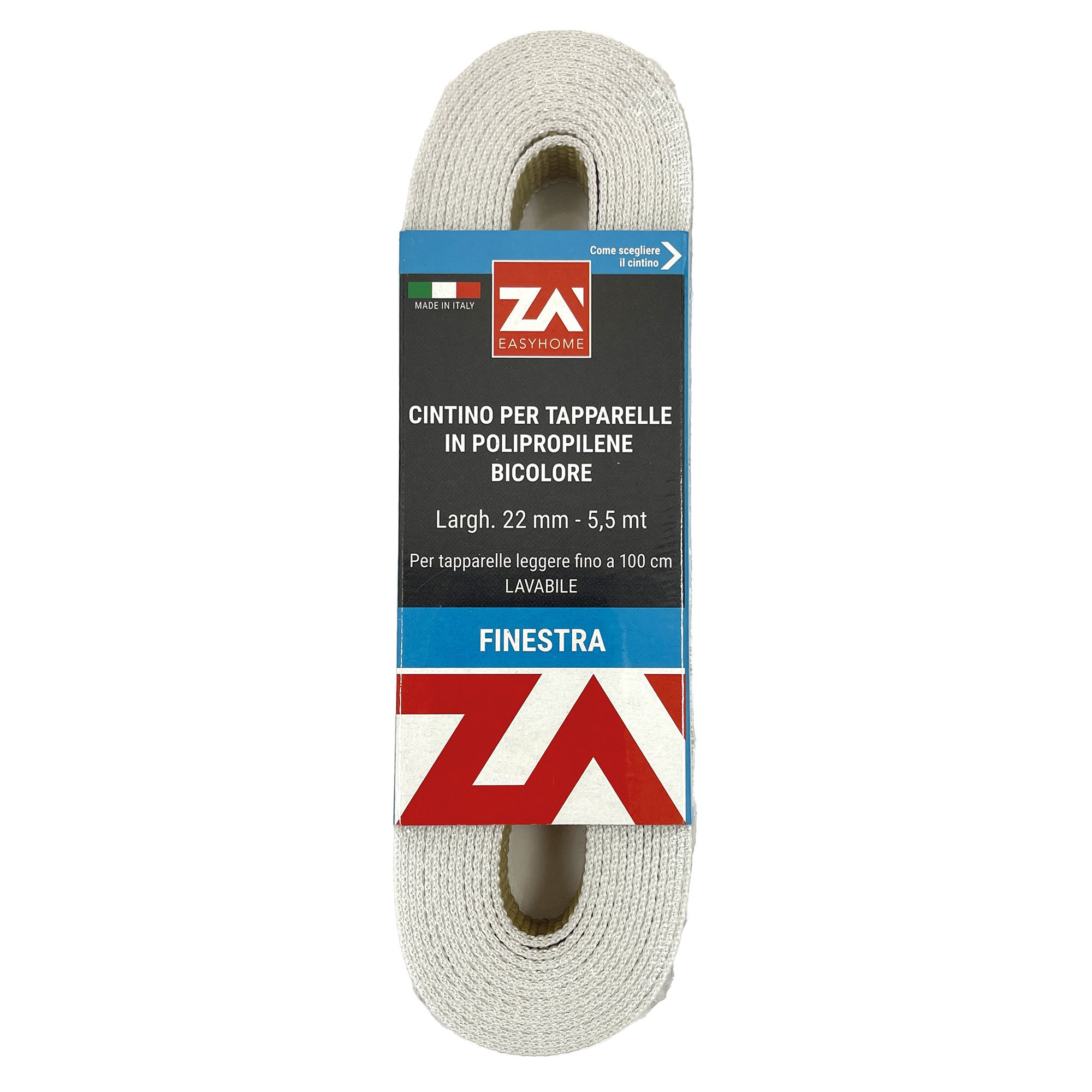 Cintino per tapparella 15 g 22 mm 5,5 m per finestra polipropilene grigio/avana