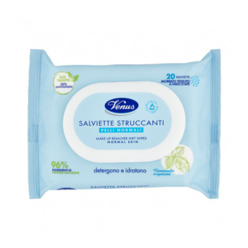 VENUS SALVIETTINE STRUCCANTI 20 PZ PELLI NORMALI